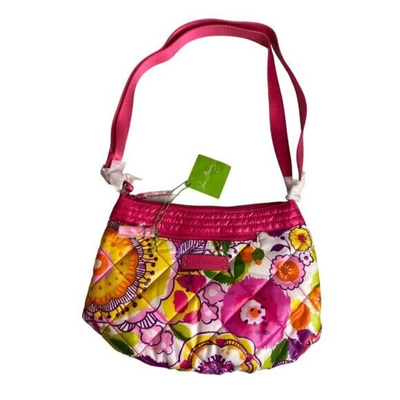 Vera Bradley Pink & Multi-Color‎ Quilt-Style Floral Pattern Crossbody Bag - Picture 1 of 4